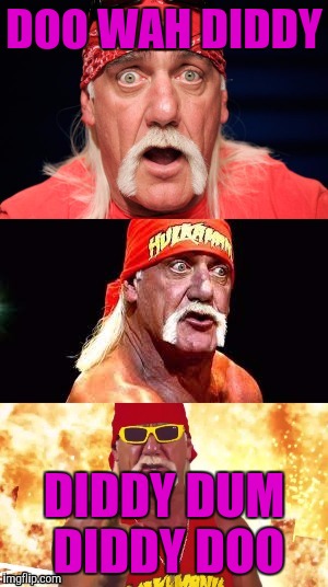 There she was just awalkin' down the street singin' | DOO WAH DIDDY; DIDDY DUM DIDDY DOO | image tagged in nonsensical hulkster,memes,funny,music,song,celebrity | made w/ Imgflip meme maker