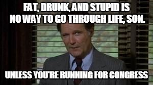I approve this message. | FAT, DRUNK, AND STUPID IS NO WAY TO GO THROUGH LIFE, SON. UNLESS YOU'RE RUNNING FOR CONGRESS | image tagged in dean wormer,congress | made w/ Imgflip meme maker