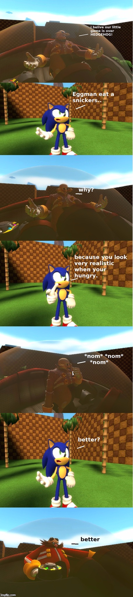 sonic in a nutshell | image tagged in eat a snickers | made w/ Imgflip meme maker