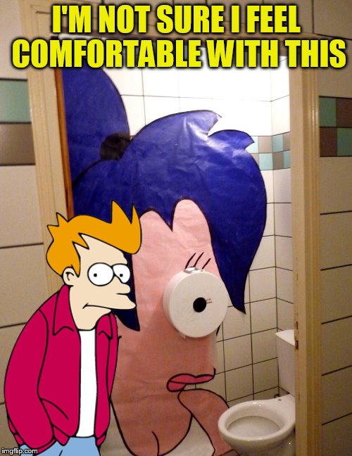 Couples That Are Comfortable Talking About Poop Are The Happiest ... | I'M NOT SURE I FEEL COMFORTABLE WITH THIS | image tagged in memes,futurama fry,futurama leela,well of uncomfortable truths,pooping,funny memes | made w/ Imgflip meme maker