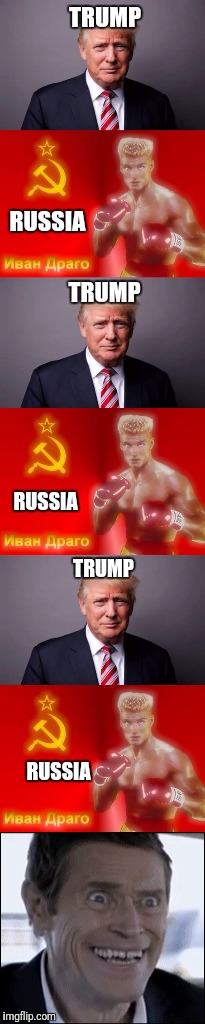 Been watching too much 'news'.. | TRUMP; RUSSIA; TRUMP; RUSSIA; TRUMP; RUSSIA | image tagged in memes,trump,russia,cnn fake news,cnn | made w/ Imgflip meme maker