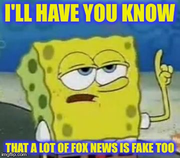 I'LL HAVE YOU KNOW THAT A LOT OF FOX NEWS IS FAKE TOO | made w/ Imgflip meme maker