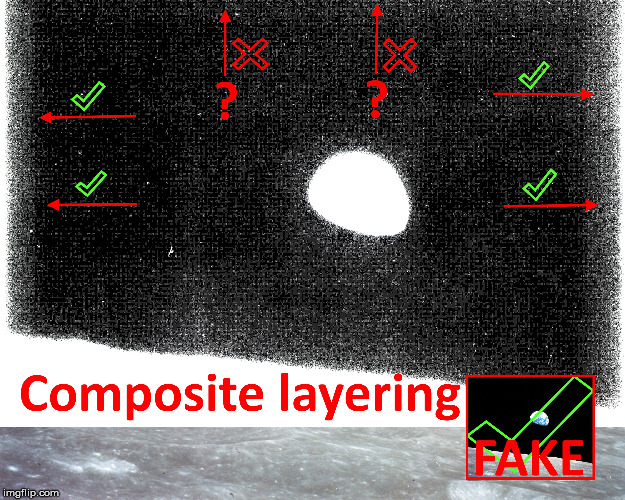 Earthrise Composite | image tagged in nasa lies,adobe,layering,photo,fake | made w/ Imgflip meme maker