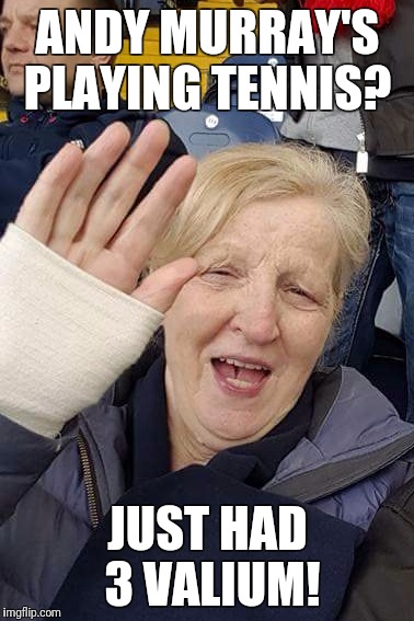 Andy Murray mum | ANDY MURRAY'S PLAYING TENNIS? JUST HAD 3 VALIUM! | image tagged in lebron james | made w/ Imgflip meme maker