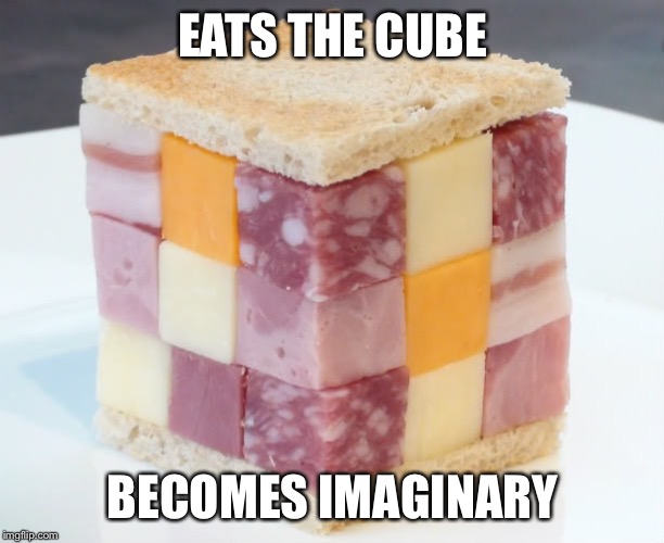 EATS THE CUBE BECOMES IMAGINARY | made w/ Imgflip meme maker