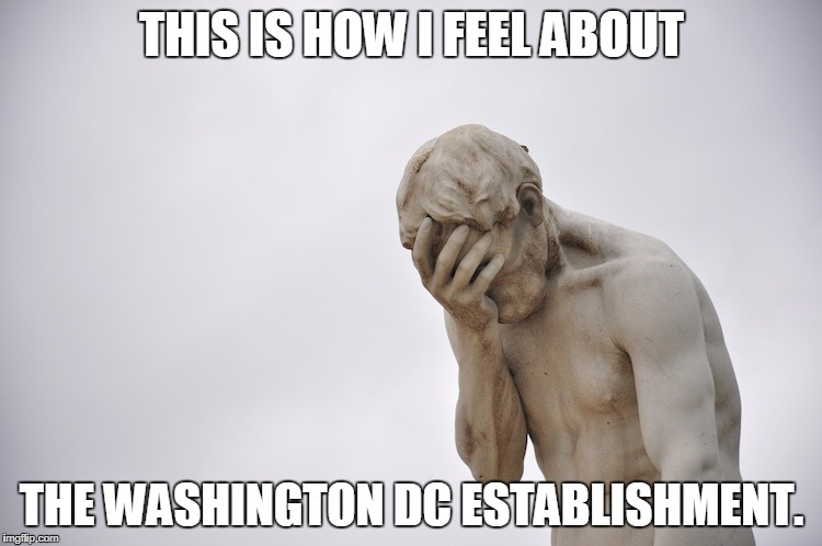 Disappointment | THIS IS HOW I FEEL ABOUT; THE WASHINGTON DC ESTABLISHMENT. | image tagged in disappointment,washington dc,government corruption,washington,congress | made w/ Imgflip meme maker