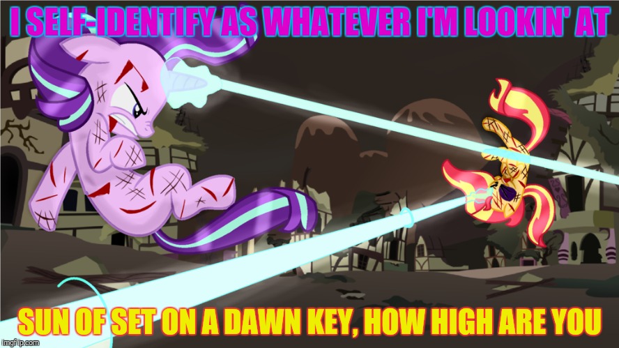 I SELF-IDENTIFY AS WHATEVER I'M LOOKIN' AT SUN OF SET ON A DAWN KEY, HOW HIGH ARE YOU | made w/ Imgflip meme maker