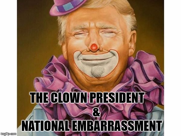 THE CLOWN PRESIDENT
        &; NATIONAL EMBARRASSMENT | image tagged in trump as clown | made w/ Imgflip meme maker
