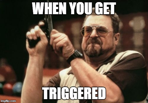 Am I The Only One Around Here Meme | WHEN YOU GET; TRIGGERED | image tagged in memes,am i the only one around here | made w/ Imgflip meme maker