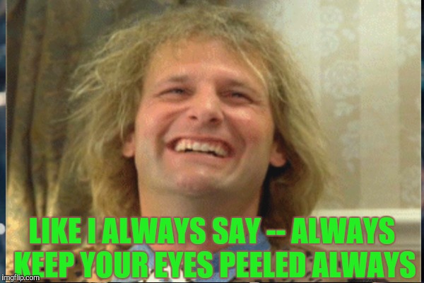 LIKE I ALWAYS SAY -- ALWAYS KEEP YOUR EYES PEELED ALWAYS | made w/ Imgflip meme maker