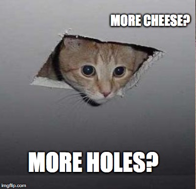 MORE HOLES? MORE CHEESE? | made w/ Imgflip meme maker