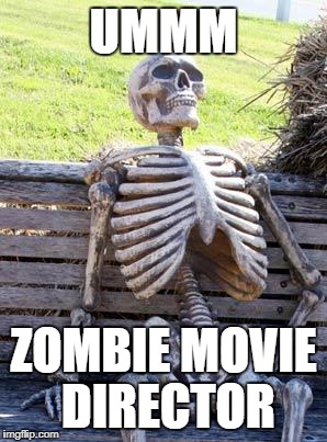 Waiting Skeleton Meme | UMMM ZOMBIE MOVIE DIRECTOR | image tagged in memes,waiting skeleton | made w/ Imgflip meme maker