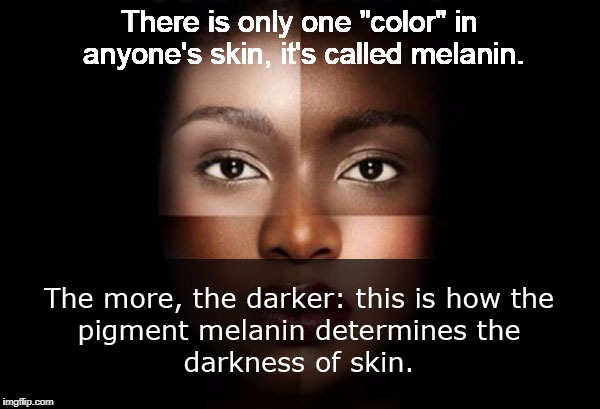 There is only one "color" in anyone's skin, it's called melanin. | made w/ Imgflip meme maker