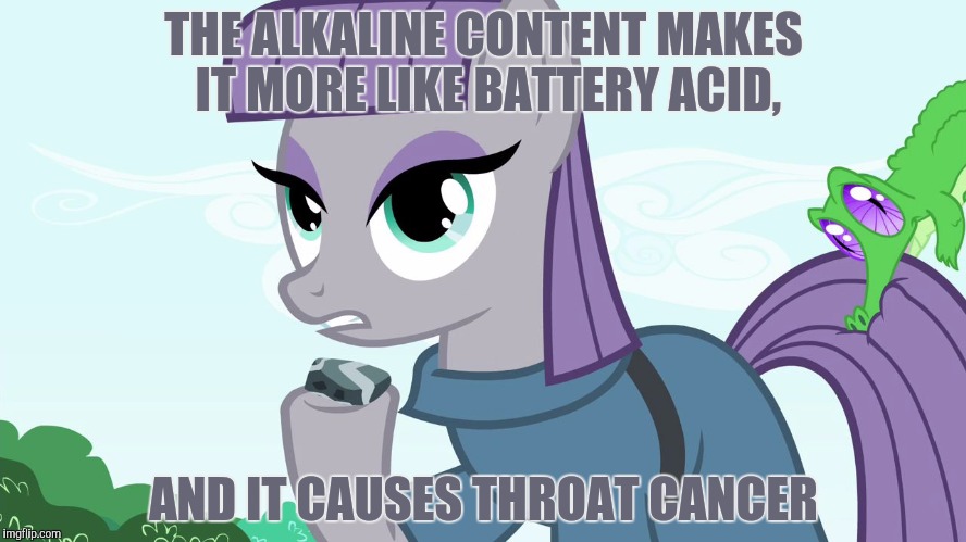 ILikeRock | THE ALKALINE CONTENT MAKES IT MORE LIKE BATTERY ACID, AND IT CAUSES THROAT CANCER | image tagged in ilikerock | made w/ Imgflip meme maker