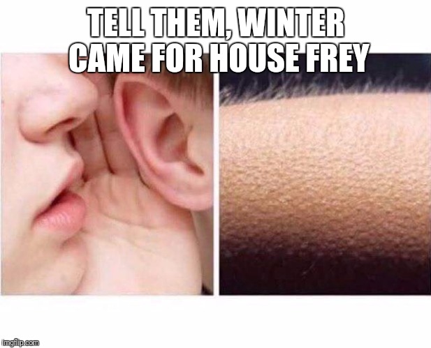 Goosebumps | TELL THEM, WINTER CAME FOR HOUSE FREY | image tagged in goosebumps | made w/ Imgflip meme maker