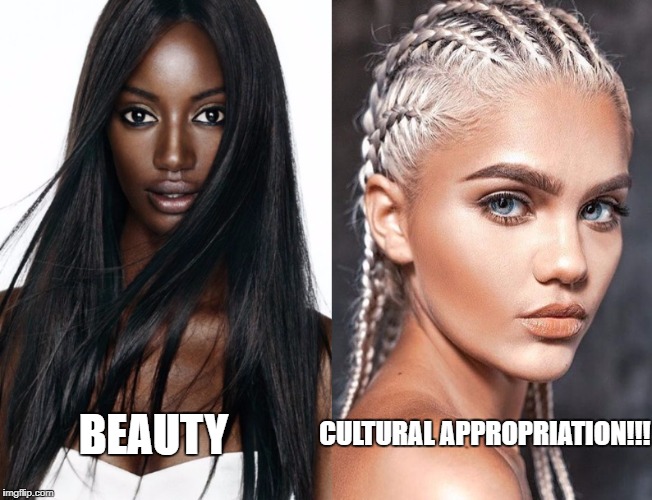 Mainstream Stupidity | CULTURAL APPROPRIATION!!! BEAUTY | image tagged in cultural appropriation,liberals,racism,sjw | made w/ Imgflip meme maker