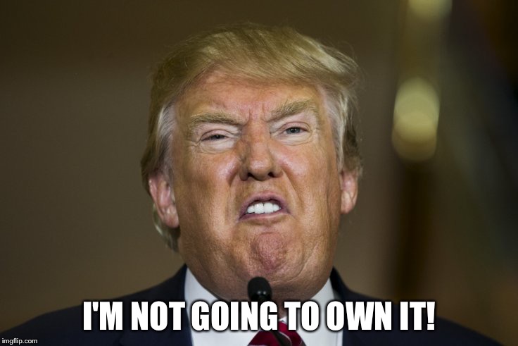 I'M NOT GOING TO OWN IT! | image tagged in trumppissed | made w/ Imgflip meme maker