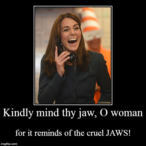 image tagged in funny,demotivationals,kate middleton,laughing,laughs | made w/ Imgflip demotivational maker