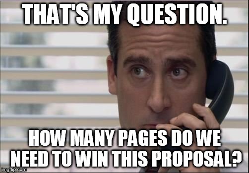 The Office | THAT'S MY QUESTION. HOW MANY PAGES DO WE NEED TO WIN THIS PROPOSAL? | image tagged in the office | made w/ Imgflip meme maker