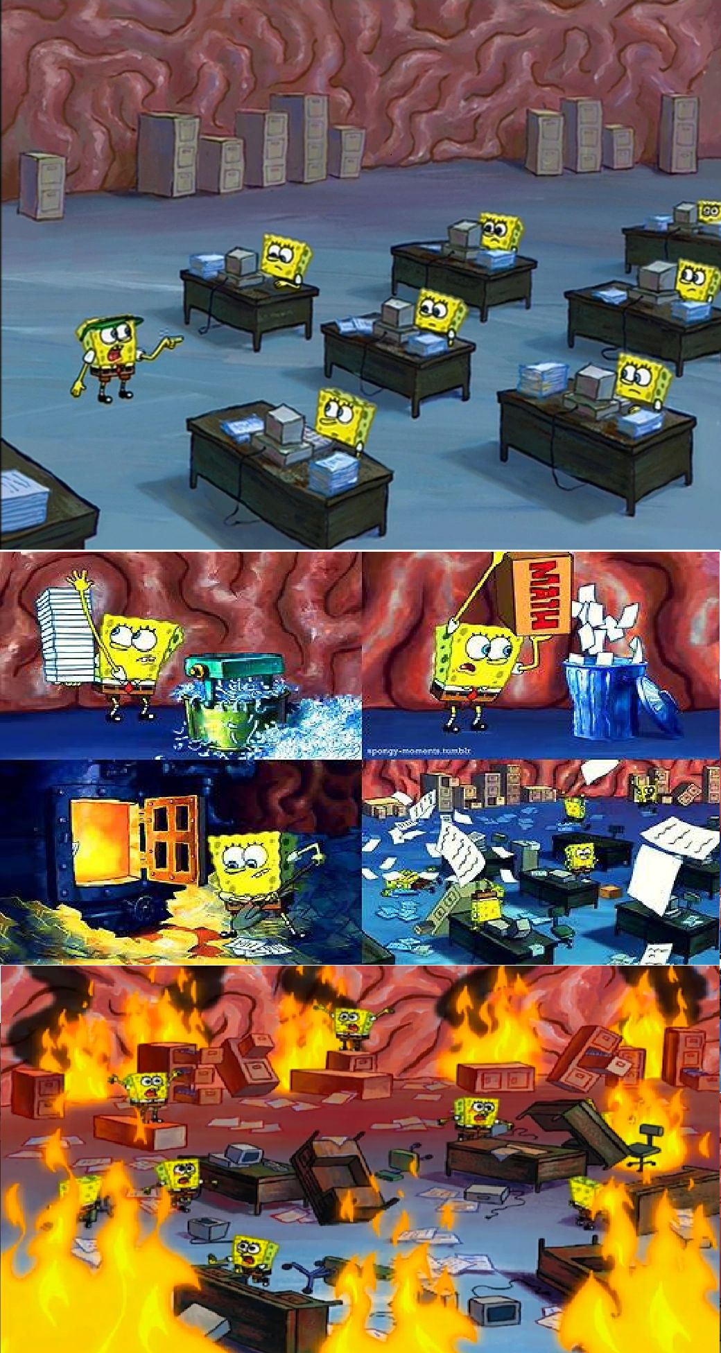 spongbob brain on fire Blank Meme Template