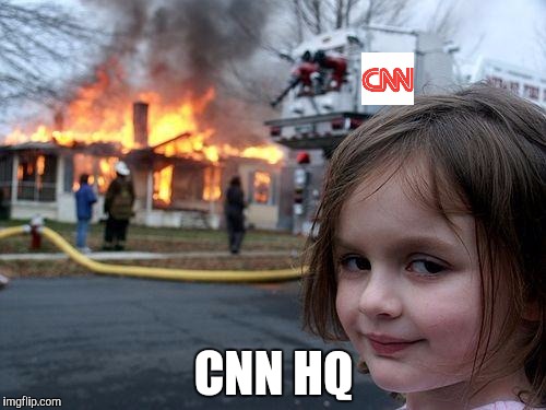 Made this as a comment first, then realised it could do well as a submission too ;) | CNN HQ | image tagged in memes,disaster girl,cnn,cnn hq | made w/ Imgflip meme maker