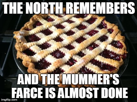 THE NORTH REMEMBERS AND THE MUMMER'S FARCE IS ALMOST DONE | image tagged in pi,gameofthrones | made w/ Imgflip meme maker