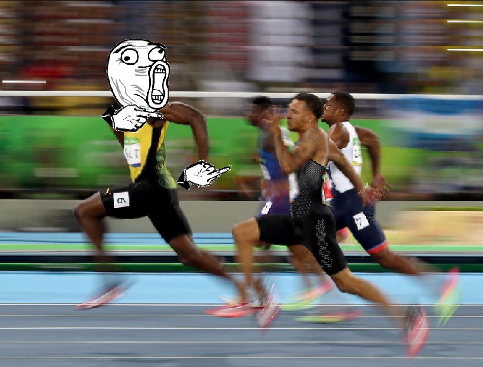 High Quality Usain Bolt LOL Blank Meme Template