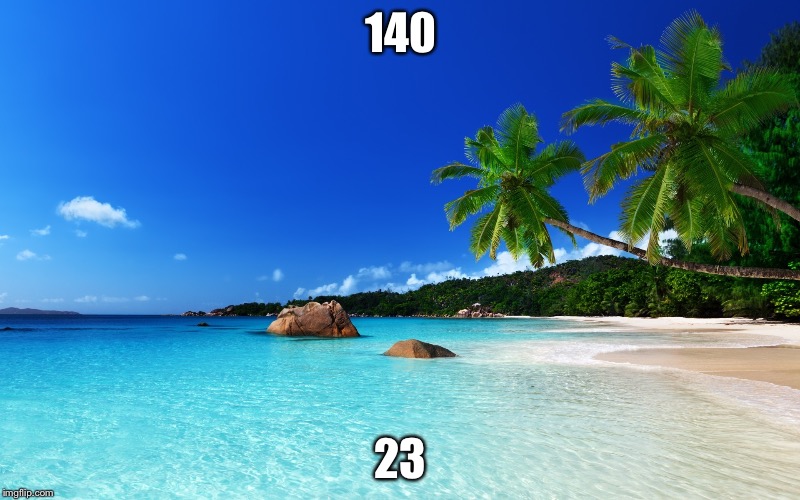 tropical island birthday | 140; 23 | image tagged in tropical island birthday | made w/ Imgflip meme maker