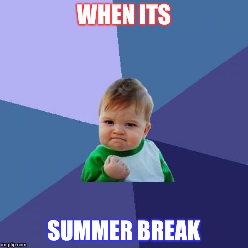 Success Kid | WHEN ITS; SUMMER BREAK | image tagged in memes,success kid | made w/ Imgflip meme maker