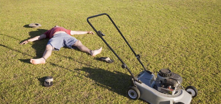 Mowing a lawn in the summer when you don't water it Blank Meme Template