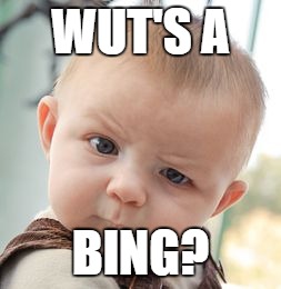 Skeptical Baby Meme | WUT'S A BING? | image tagged in memes,skeptical baby | made w/ Imgflip meme maker