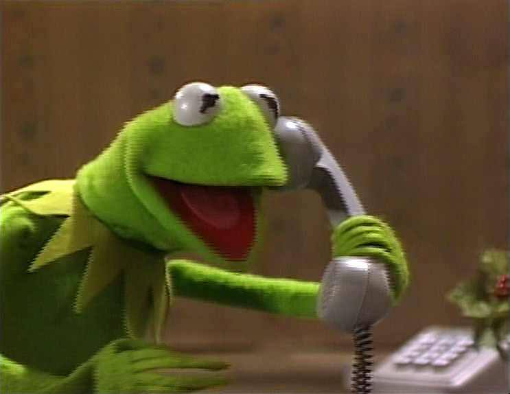 High Quality kermit phone Blank Meme Template