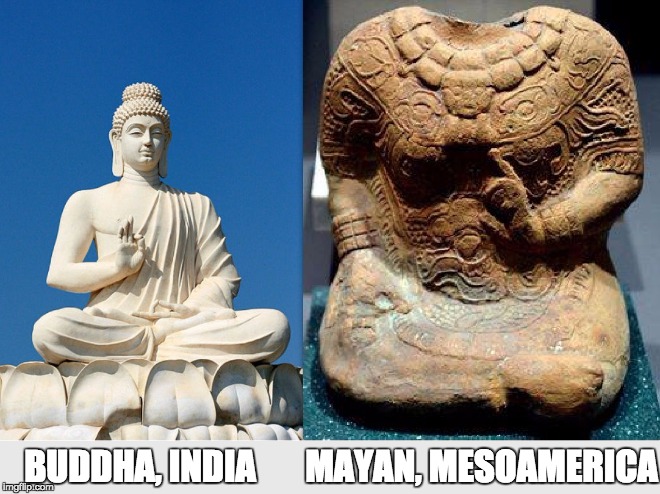 BUDDHA, INDIA       MAYAN, MESOAMERICA | image tagged in meme | made w/ Imgflip meme maker