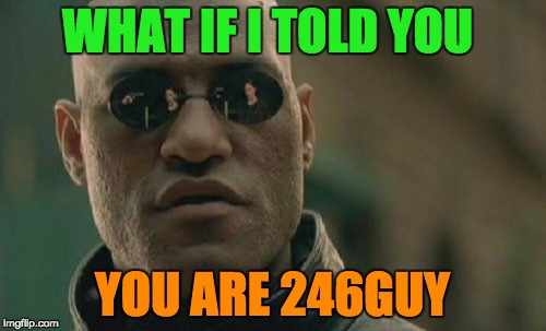 Matrix Morpheus Meme | WHAT IF I TOLD YOU YOU ARE 246GUY | image tagged in memes,matrix morpheus | made w/ Imgflip meme maker