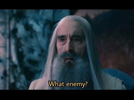 High Quality Saruman "what enemy?" Scene the hobbit Blank Meme Template