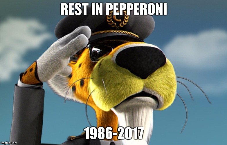 REST IN PEPPERONI; 1986-2017 | made w/ Imgflip meme maker