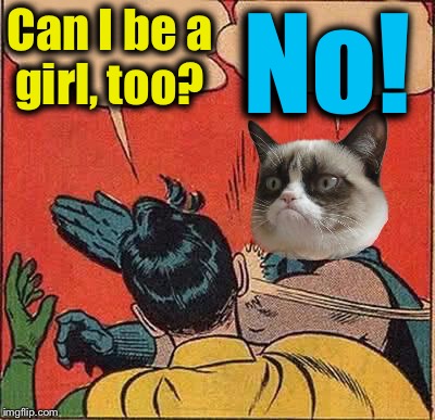 Can I be a girl, too? No! | made w/ Imgflip meme maker