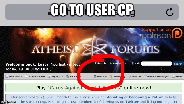 GO TO USER CP | made w/ Imgflip meme maker