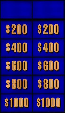 jeopardy two categories Blank Meme Template