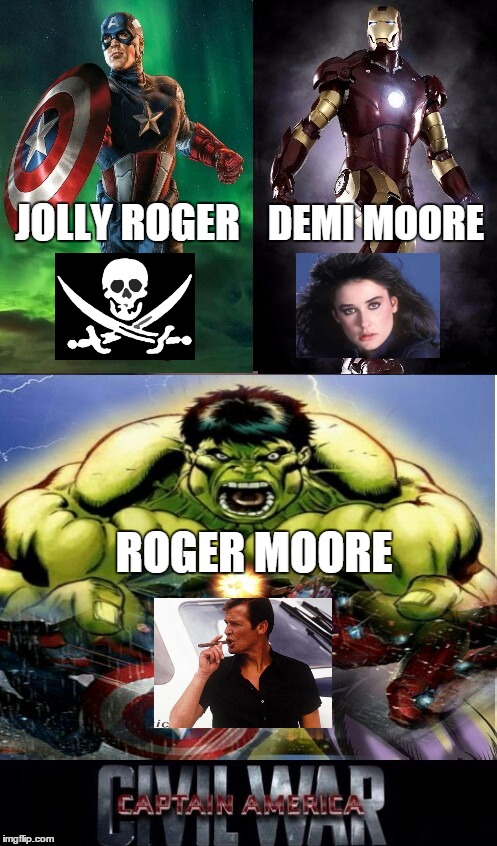 JOLLY ROGER ROGER MOORE DEMI MOORE | made w/ Imgflip meme maker