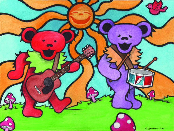Grateful Dead Bears Play Music Blank Meme Template