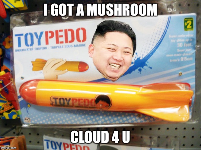 North Korea Rocket  | I GOT A MUSHROOM; CLOUD 4 U | image tagged in north korea rocket | made w/ Imgflip meme maker