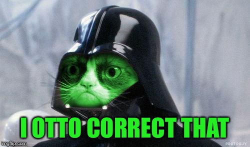 Grumpy RayVader | I OTTO CORRECT THAT | image tagged in grumpy rayvader | made w/ Imgflip meme maker