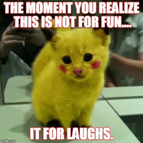 Dogs | THE MOMENT YOU REALIZE THIS IS NOT FOR FUN.... IT FOR LAUGHS. | image tagged in dogs | made w/ Imgflip meme maker