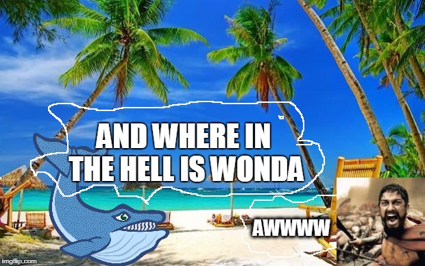 BeachPeace | AND WHERE IN THE HELL IS WONDA; AWWWW | image tagged in beachpeace | made w/ Imgflip meme maker