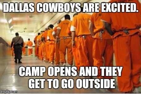 DALLAS COWBOYS ARE EXCITED. CAMP OPENS AND THEY GET TO GO OUTSIDE | image tagged in harold pearson | made w/ Imgflip meme maker