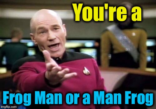 Picard Wtf Meme | You're a Frog Man or a Man Frog | image tagged in memes,picard wtf | made w/ Imgflip meme maker