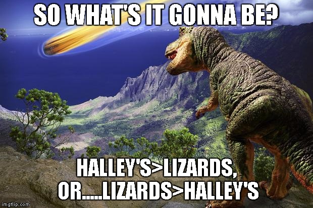comet | SO WHAT'S IT GONNA BE? HALLEY'S>LIZARDS, OR.....LIZARDS>HALLEY'S | image tagged in comet | made w/ Imgflip meme maker
