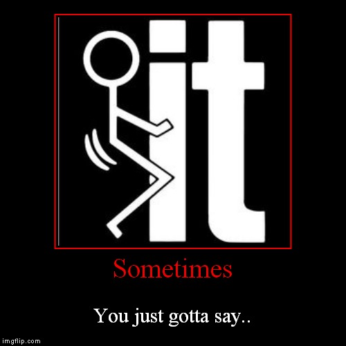 Well.. ya do... | image tagged in funny,demotivationals,fuck it | made w/ Imgflip demotivational maker