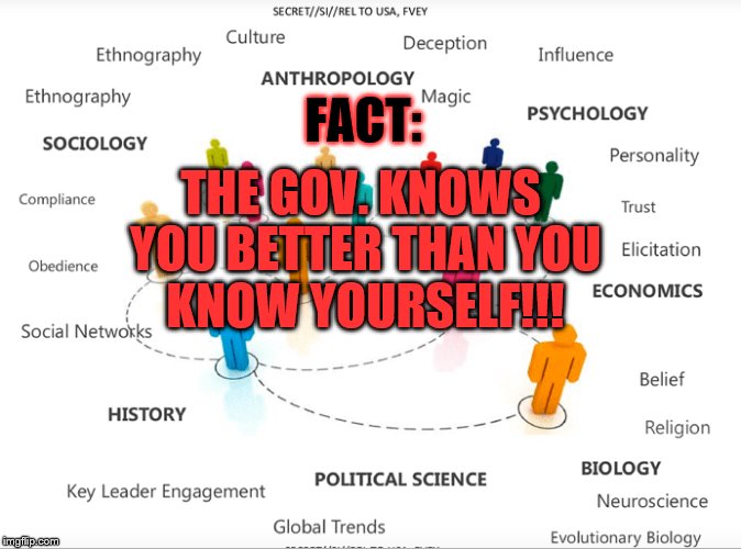 HELLO!!! WAKE UP!!! | FACT:; THE GOV. KNOWS YOU BETTER THAN YOU KNOW YOURSELF!!! | image tagged in wikileaks,nsa,patriot act,government,government corruption,memes | made w/ Imgflip meme maker